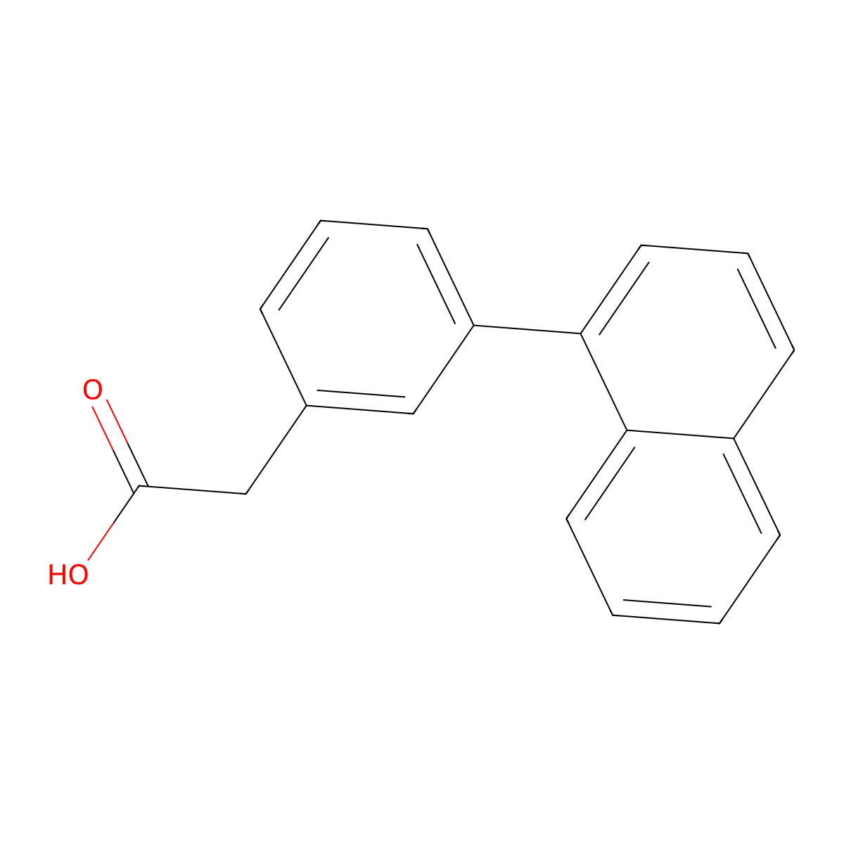 2-(3-(Naphthalen-1-yl)phenyl)acetic acid molecular structure, CAS 1261475-36-8
