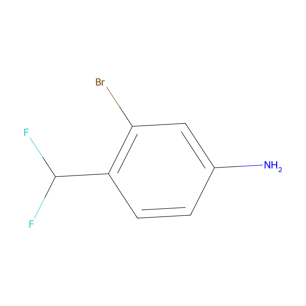 3-Bromo-4-(difluoromethyl)aniline molecular structure, CAS 1261476-00-9