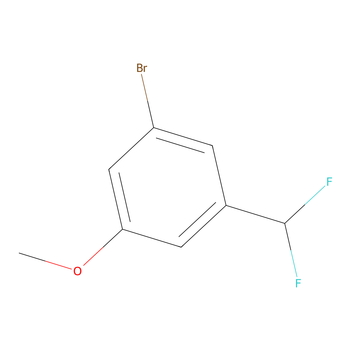 1-Bromo-3-(difluoromethyl)-5-methoxybenzene molecular structure, CAS 1261476-12-3