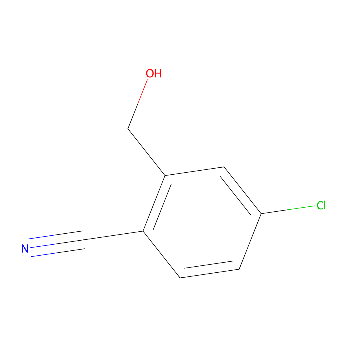 4-Chloro-2-(hydroxymethyl)benzonitrile molecular structure, CAS 1261476-37-2