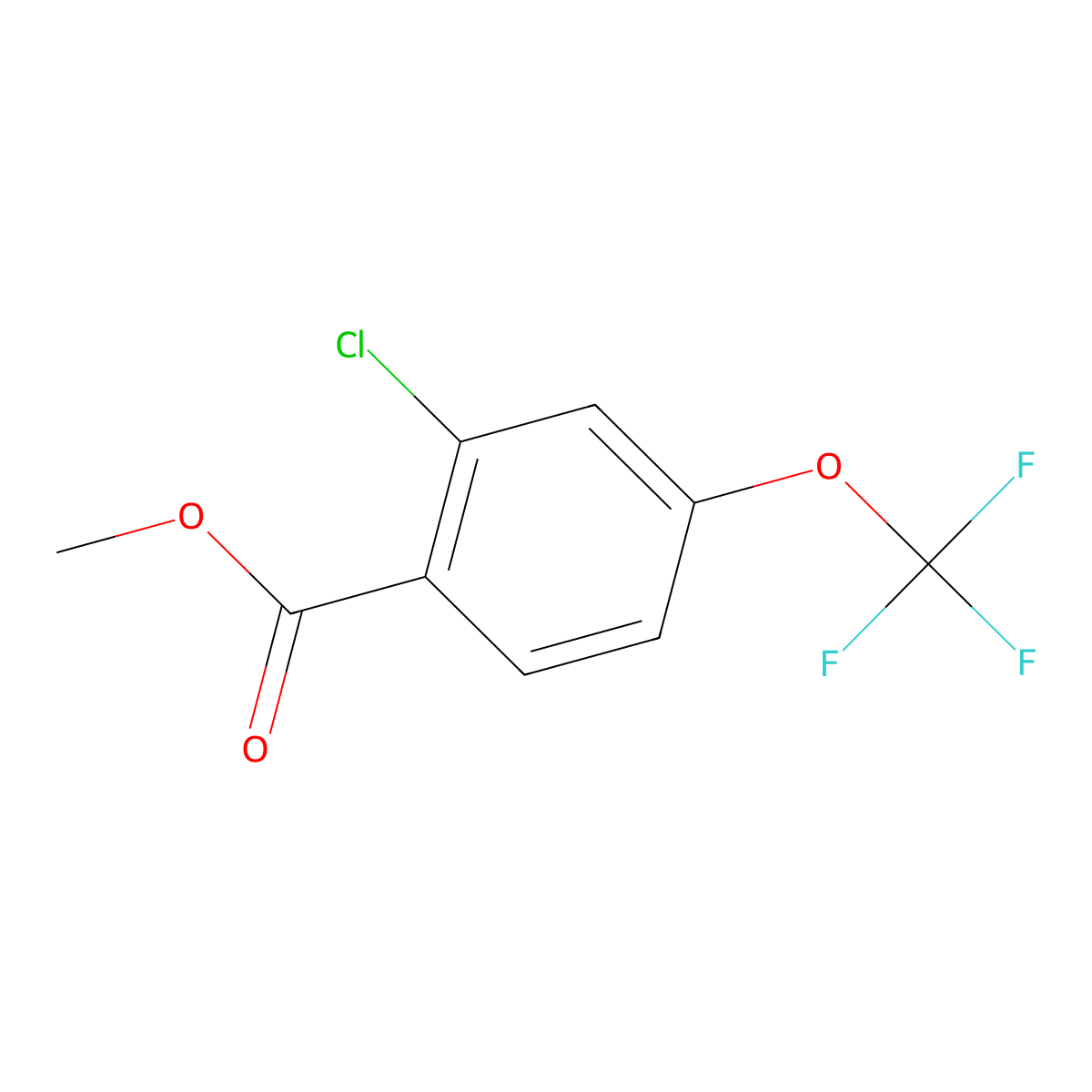 Methyl 2-chloro-4-(trifluoromethoxy)benzoate molecular structure, CAS 1261476-44-1