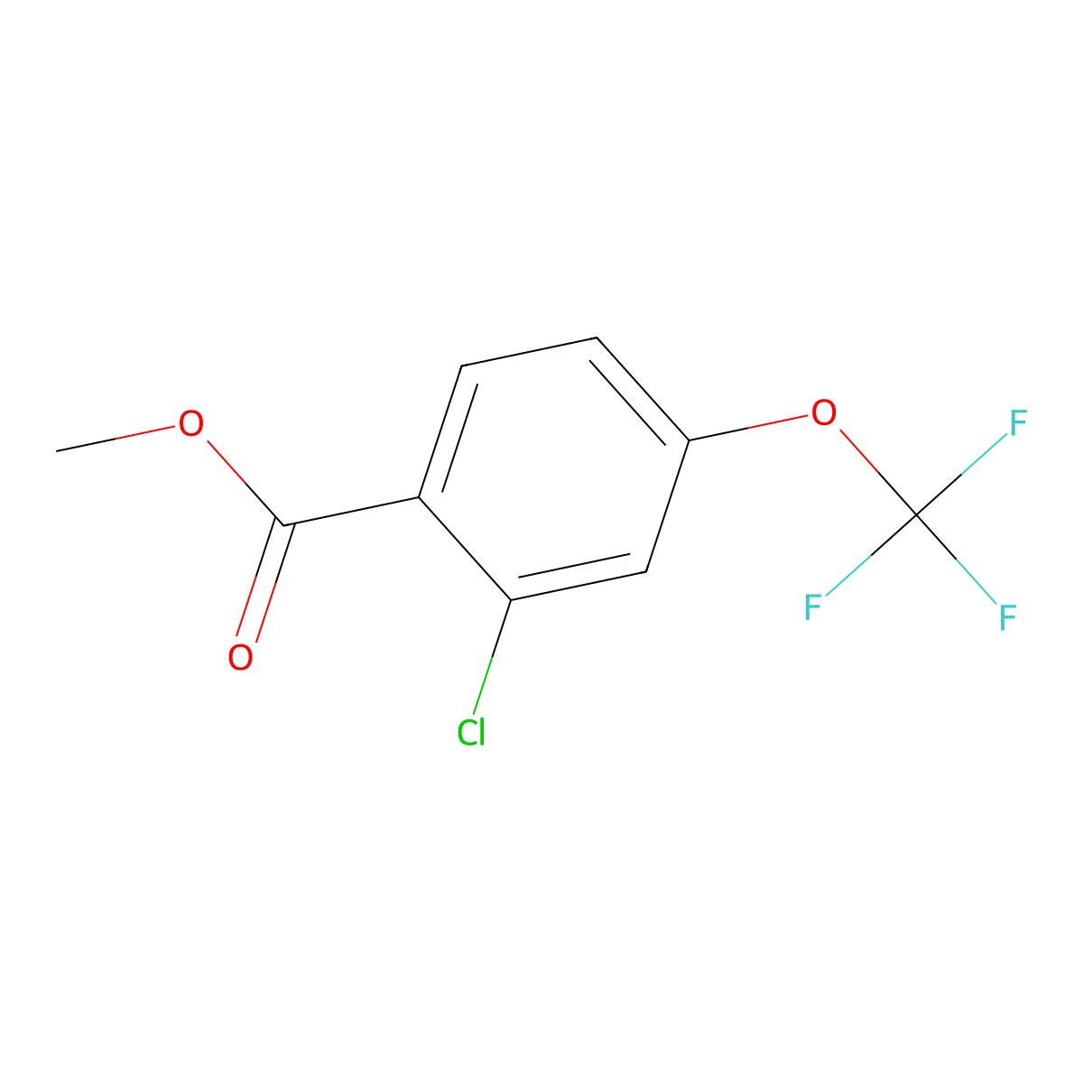 Methyl 2-chloro-4-(trifluoromethoxy)benzoate molecular structure, CAS 1261476-44-1