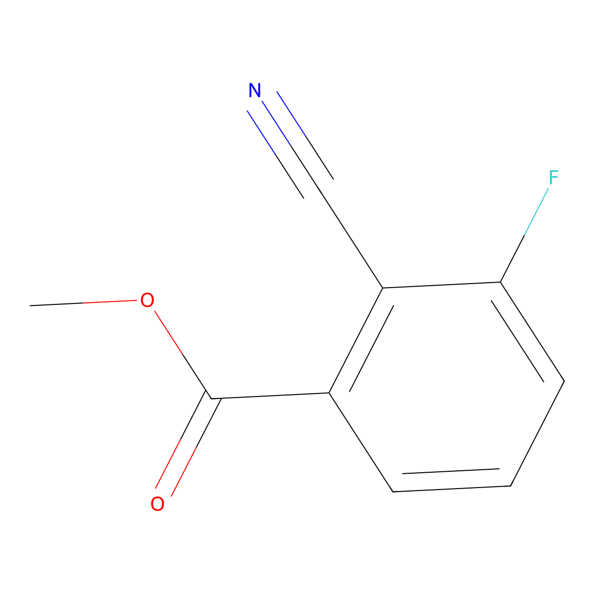 Methyl 2-cyano-3-fluorobenzoate molecular structure, CAS 1261476-54-3