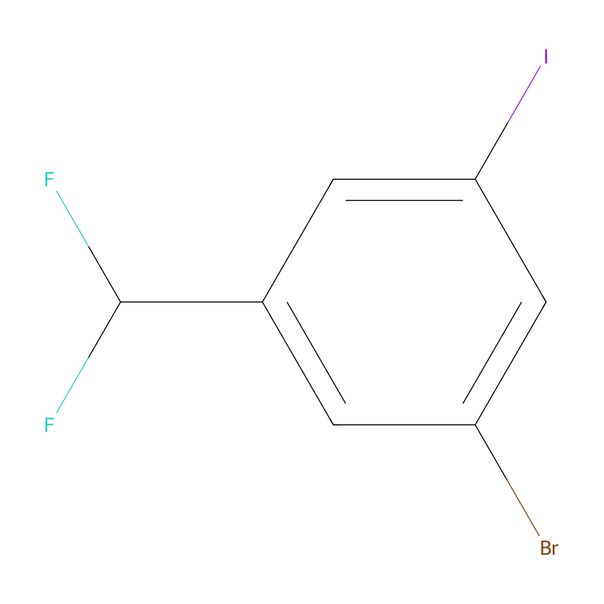 3-Bromo-5-iodobenzal fluoride molecular structure, CAS 1261476-63-4
