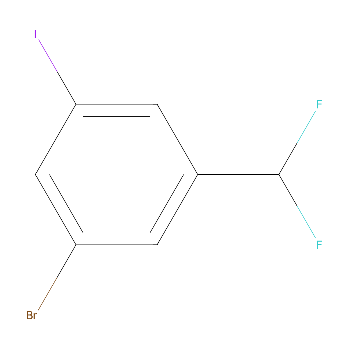 3-Bromo-5-iodobenzal fluoride molecular structure, CAS 1261476-63-4
