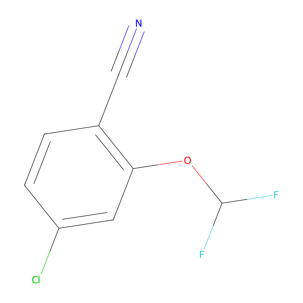 4-Chloro-2-(difluoromethoxy)benzonitrile molecular structure, CAS 1261477-21-7