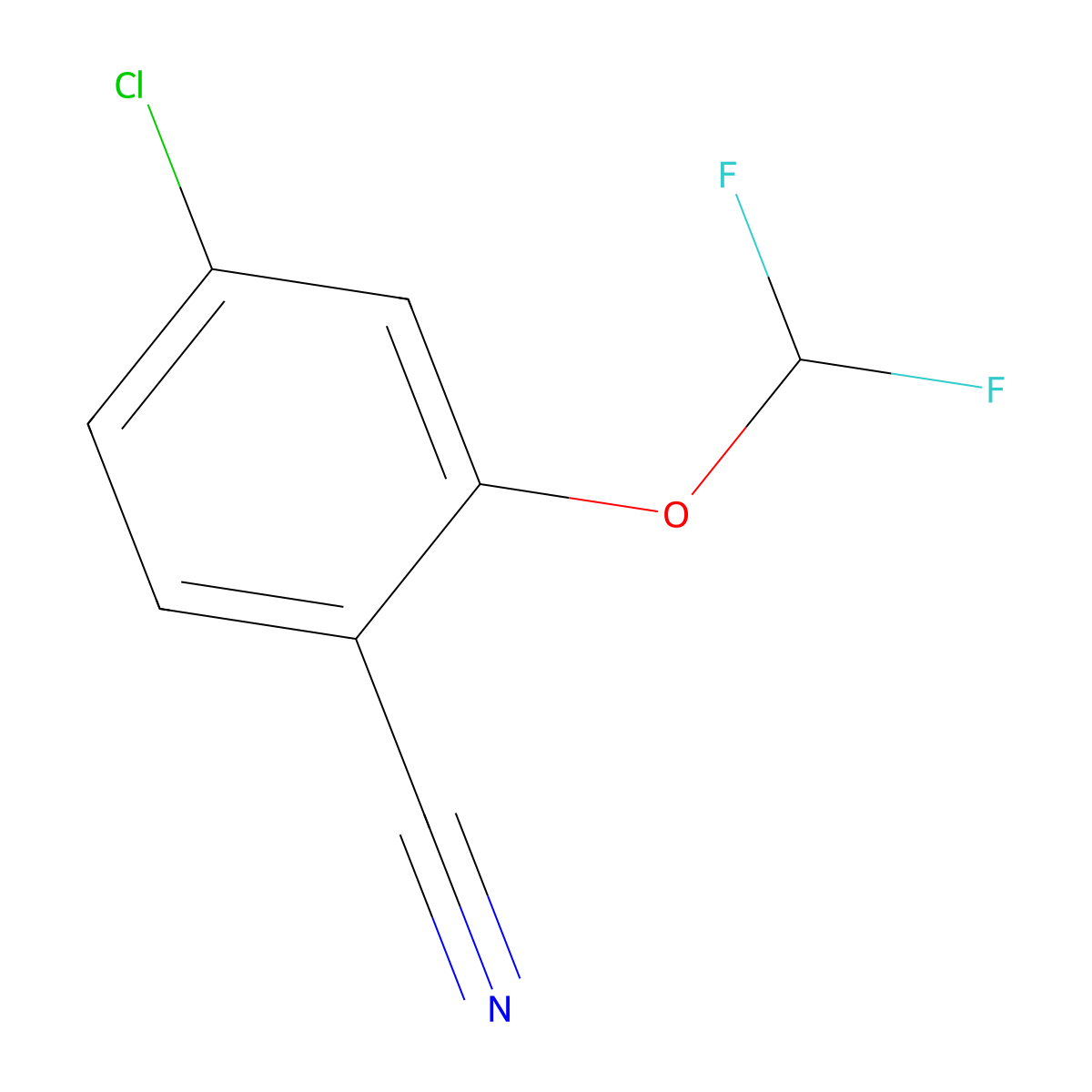 4-Chloro-2-(difluoromethoxy)benzonitrile molecular structure, CAS 1261477-21-7