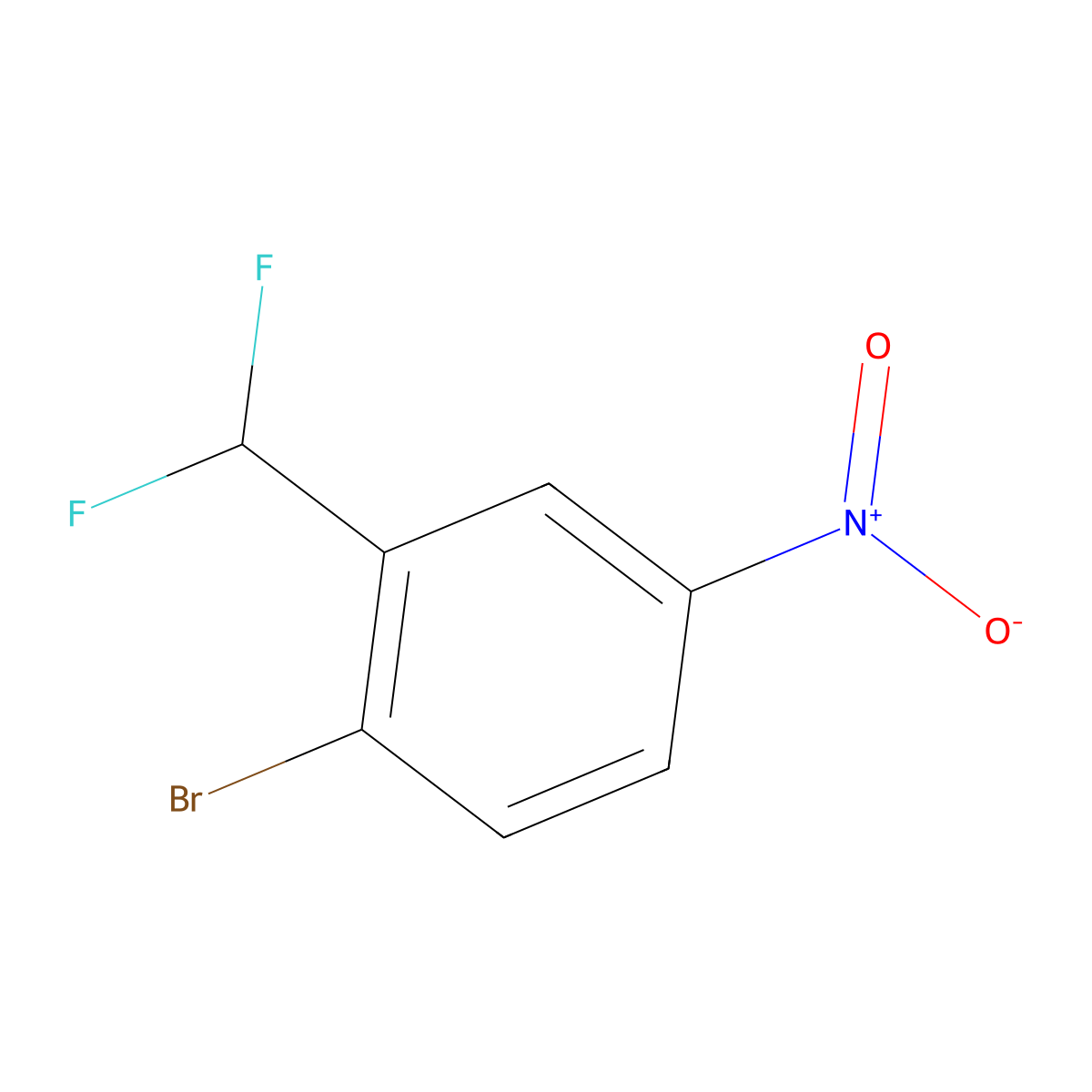 1-Bromo-2-(difluoromethyl)-4-nitrobenzene molecular structure, CAS 1261477-23-9