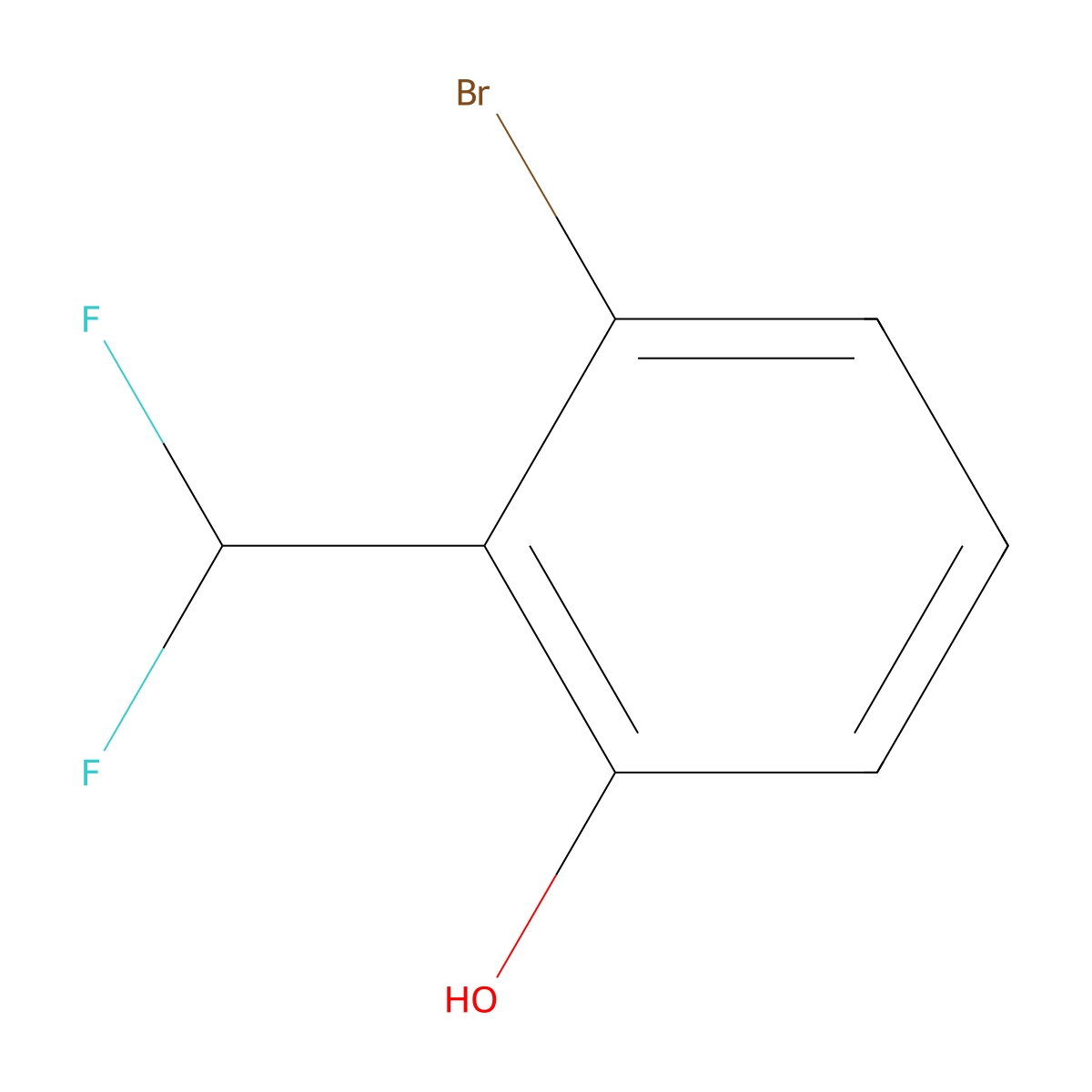 3-Bromo-2-(difluoromethyl)phenol molecular structure, CAS 1261477-43-3