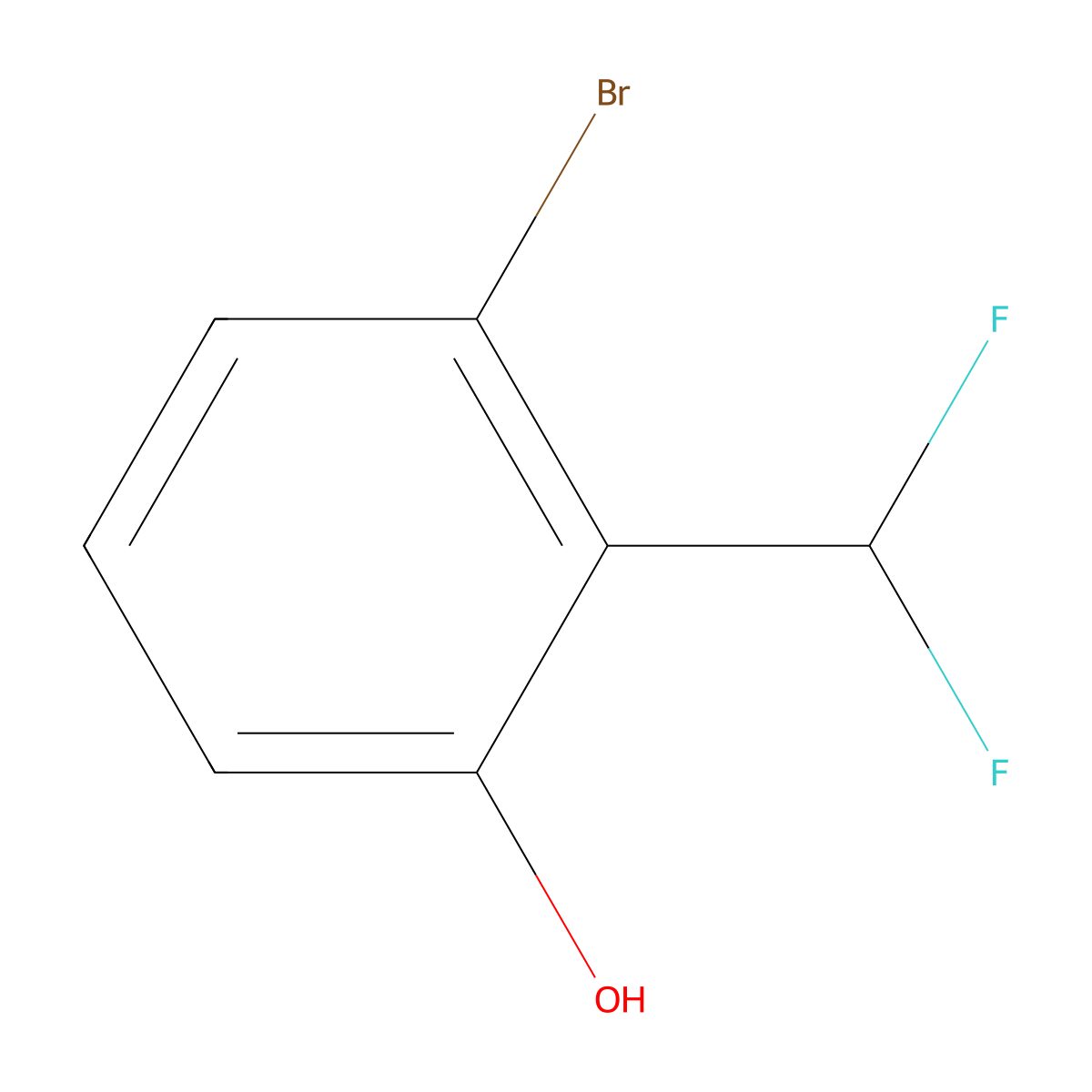 3-Bromo-2-(difluoromethyl)phenol molecular structure, CAS 1261477-43-3