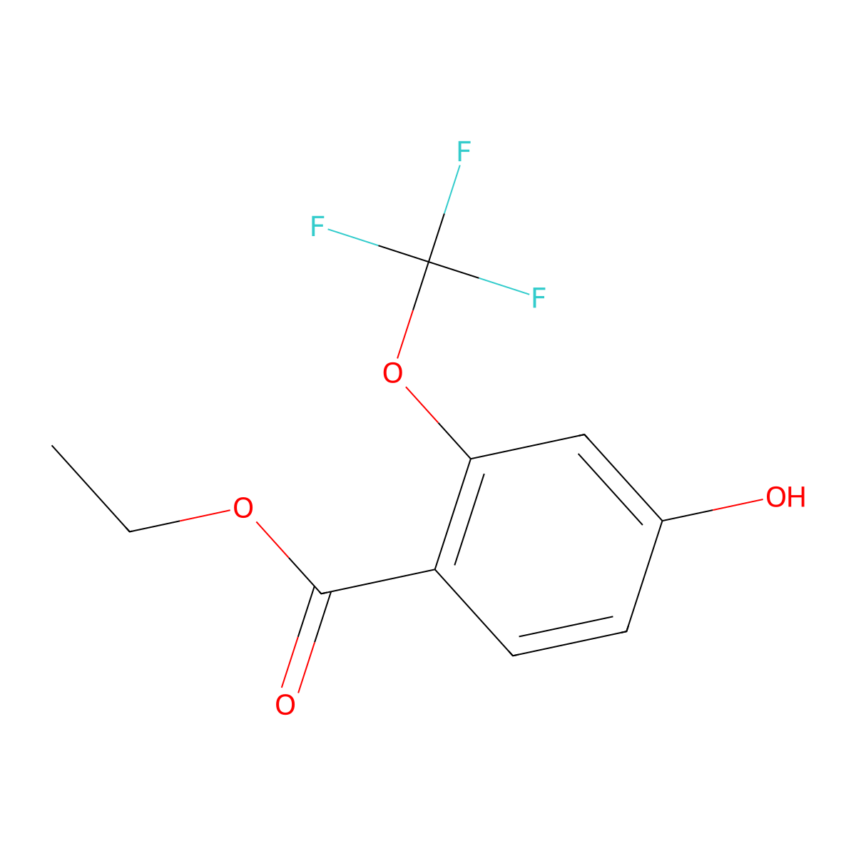 Ethyl 4-hydroxy-2-(trifluoromethoxy)benzoate molecular structure, CAS 1261477-66-0