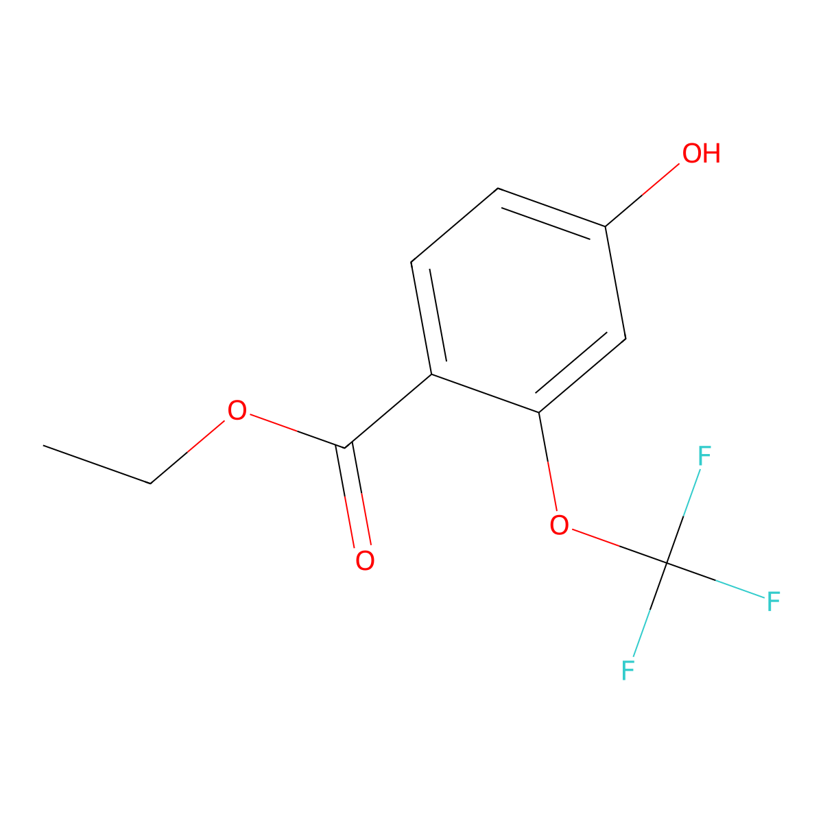 Ethyl 4-hydroxy-2-(trifluoromethoxy)benzoate molecular structure, CAS 1261477-66-0