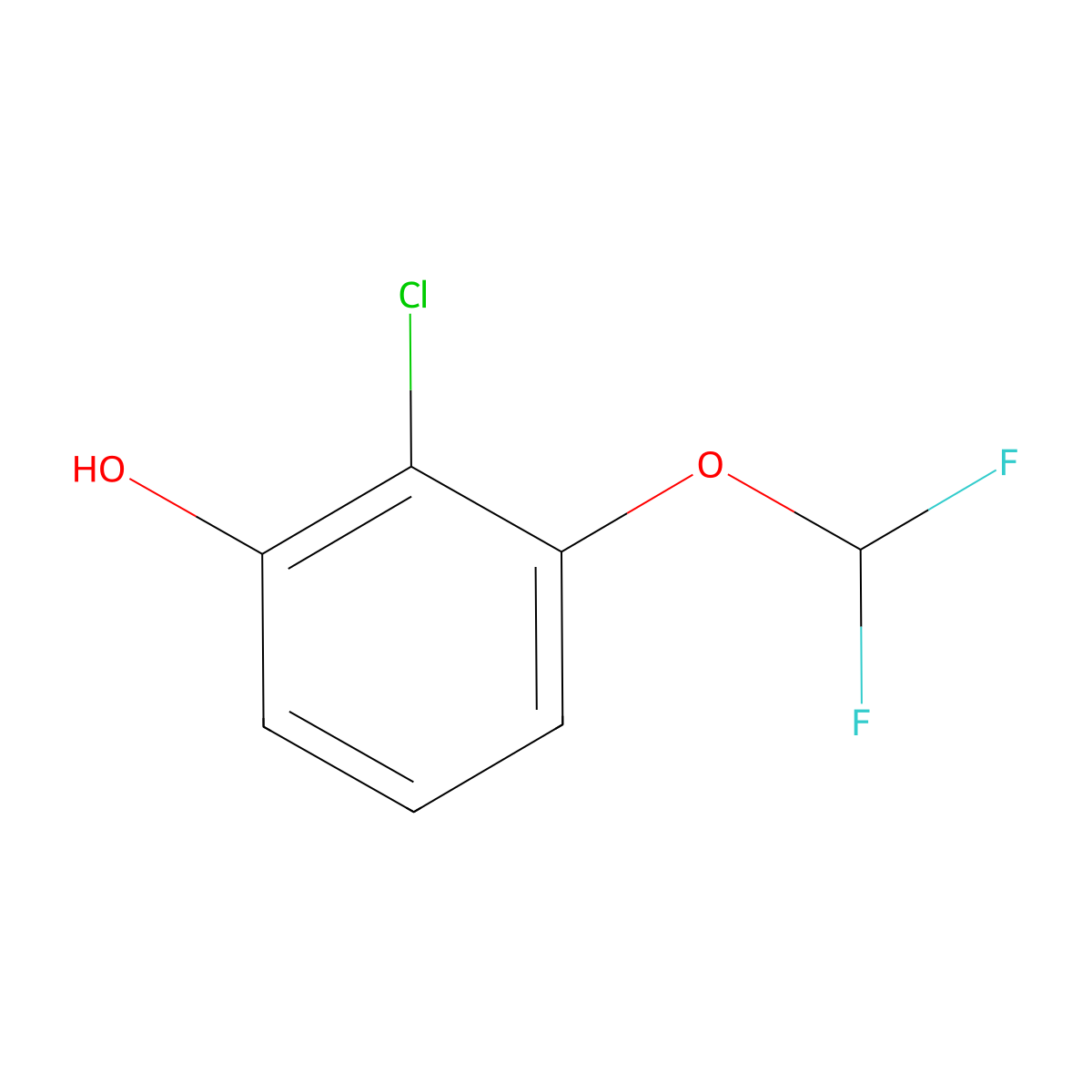 2-Chloro-3-(difluoromethoxy)phenol molecular structure, CAS 1261478-68-5