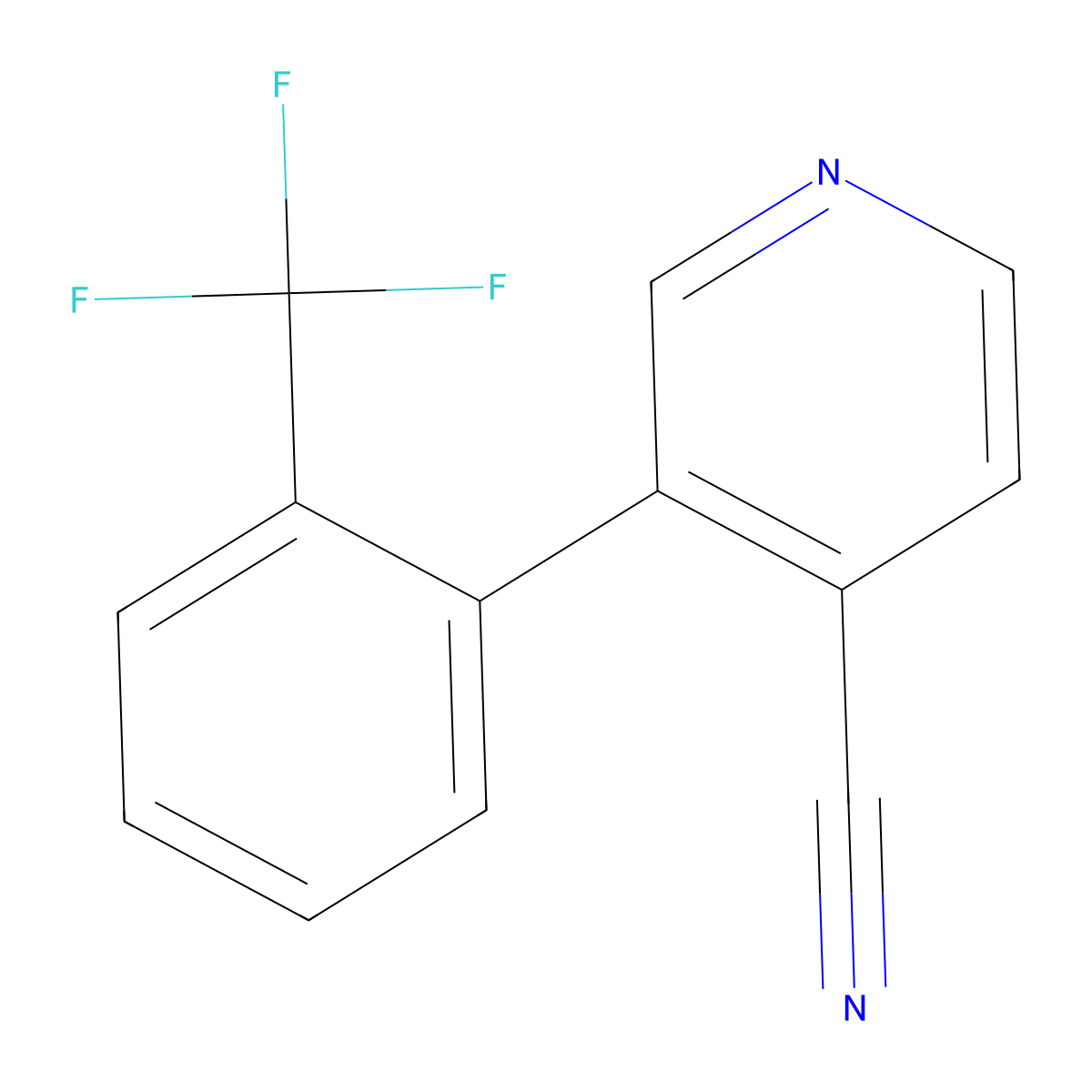 3-(2-(Trifluoromethyl)phenyl)isonicotinonitrile molecular structure, CAS 1261478-86-7