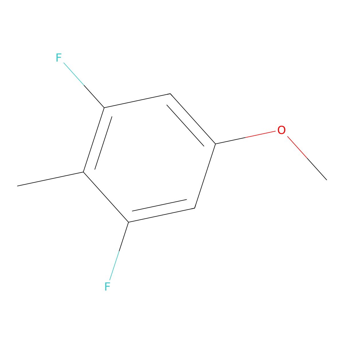 3,5-Difluoro-4-methylanisole molecular structure, CAS 1261478-94-7