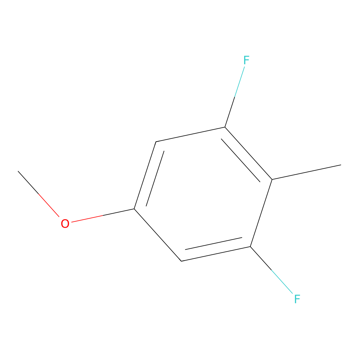 3,5-Difluoro-4-methylanisole molecular structure, CAS 1261478-94-7