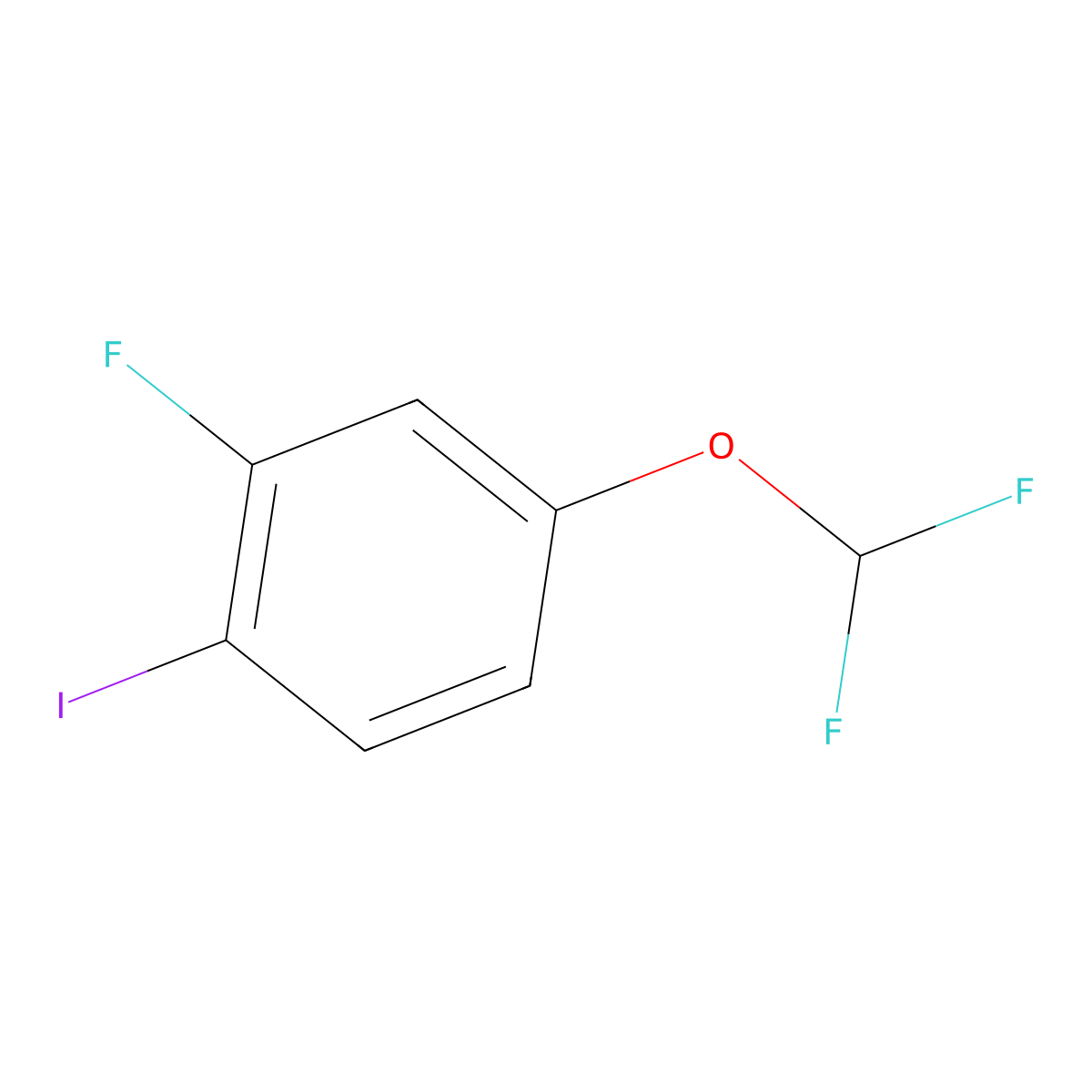 4-(Difluoromethoxy)-2-fluoro-1-iodobenzene molecular structure, CAS 1261478-98-1