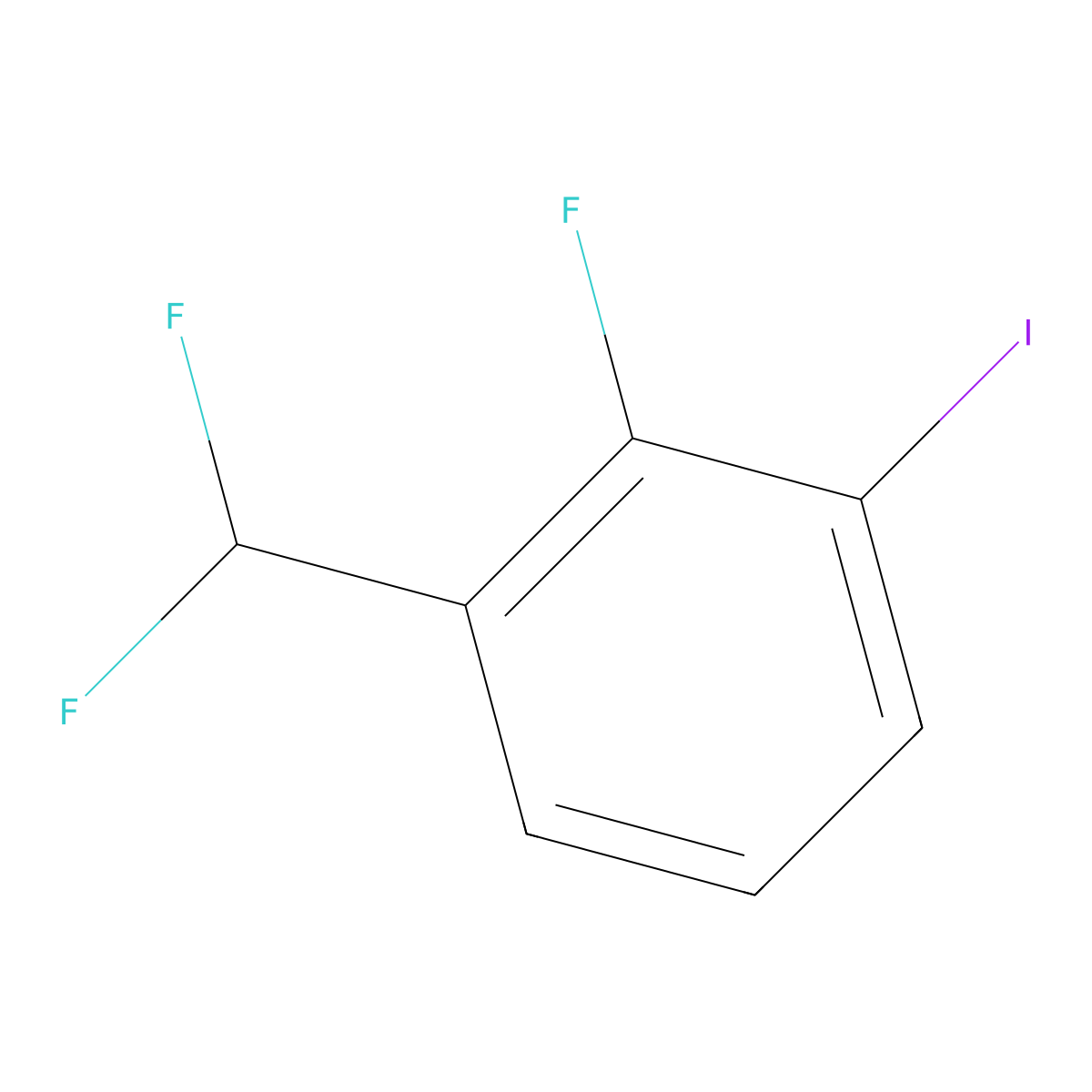 1-(Difluoromethyl)-2-fluoro-3-iodobenzene molecular structure, CAS 1261479-13-3