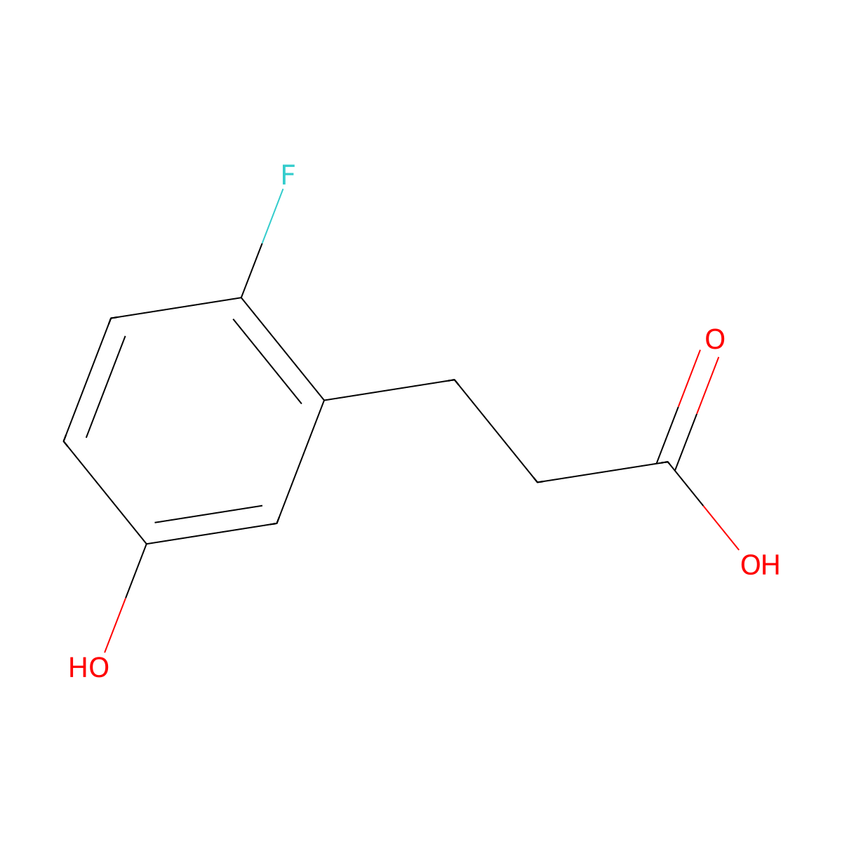 3-(2-Fluoro-5-hydroxyphenyl)propanoic acid molecular structure, CAS 1261479-70-2