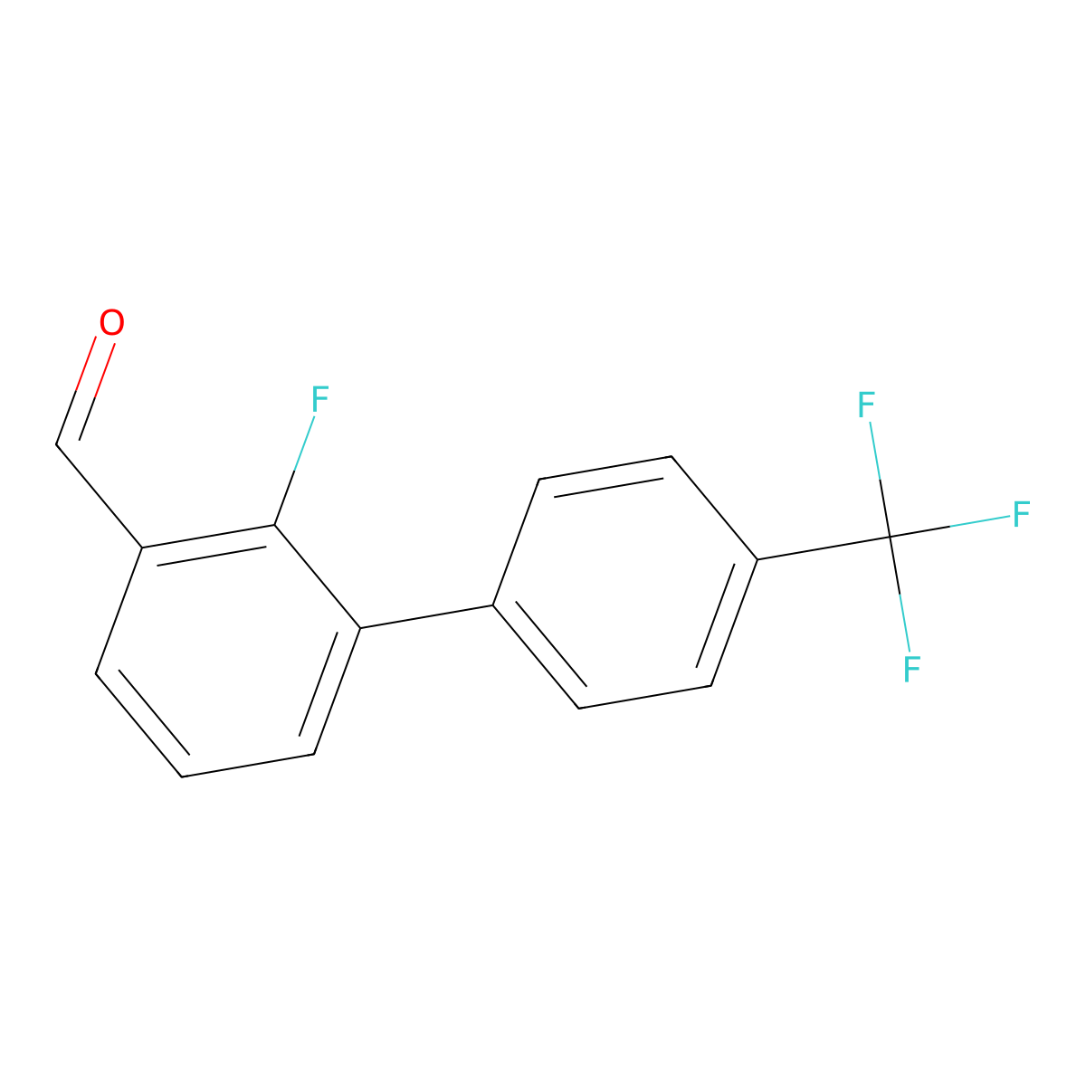 2-Fluoro-3-[4-(trifluoromethyl)phenyl]benzaldehyde molecular structure, CAS 1261479-71-3