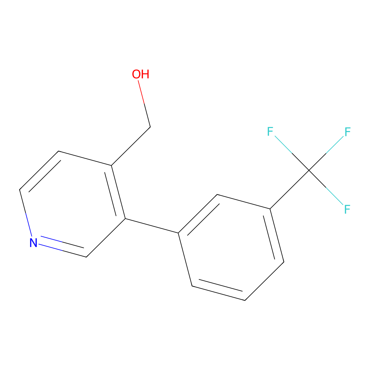(3-(3-(Trifluoromethyl)phenyl)pyridin-4-yl)methanol molecular structure, CAS 1261479-75-7