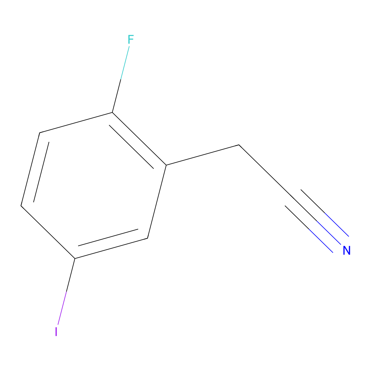 2-(2-Fluoro-5-iodophenyl)acetonitrile molecular structure, CAS 1261479-90-6