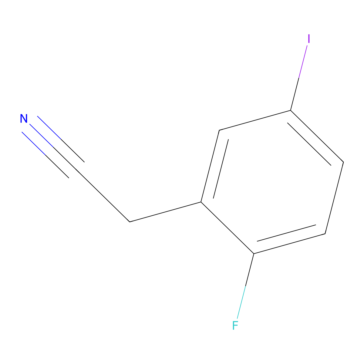 2-(2-Fluoro-5-iodophenyl)acetonitrile molecular structure, CAS 1261479-90-6