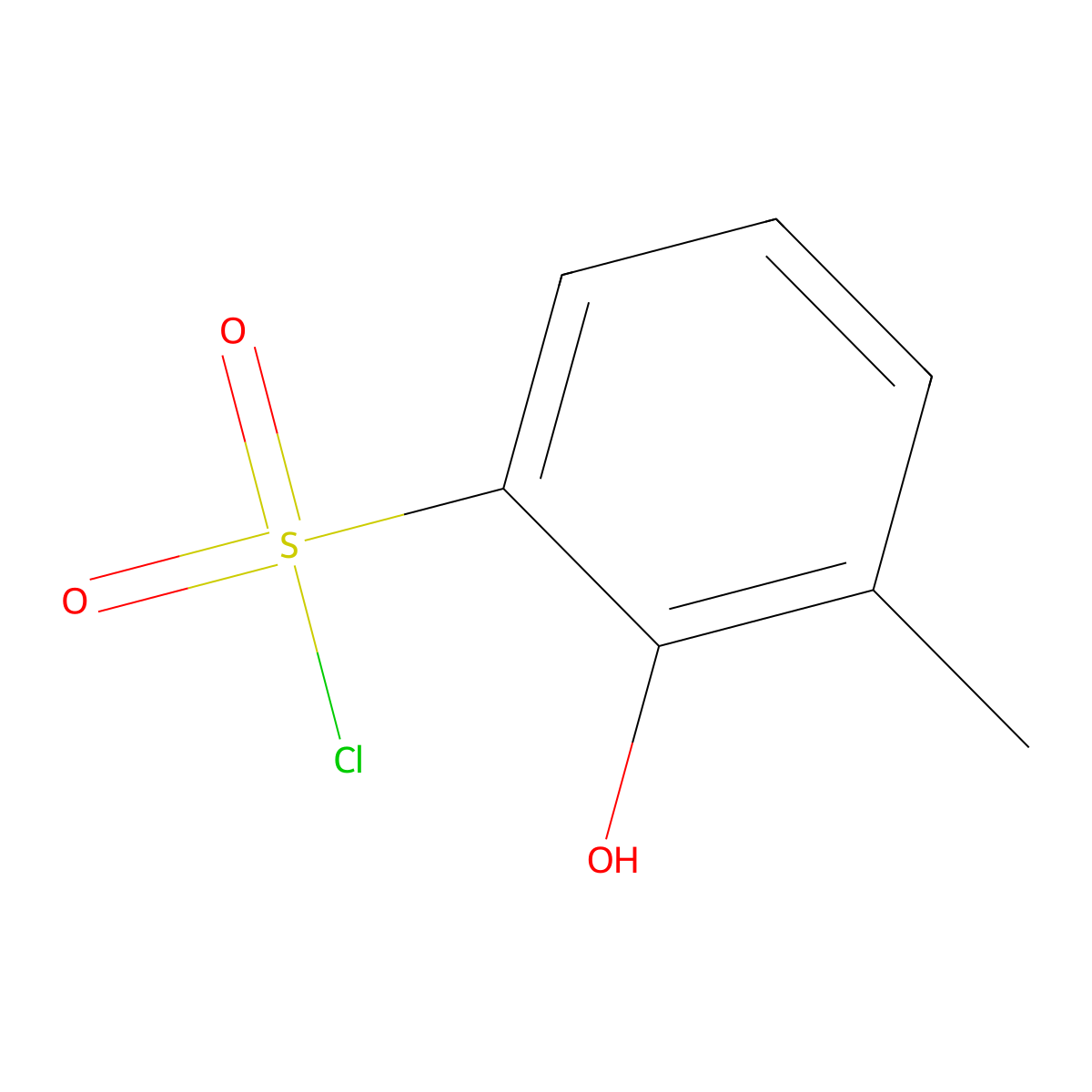 2-Hydroxy-3-methylbenzenesulfonyl chloride molecular structure, CAS 1261480-15-2