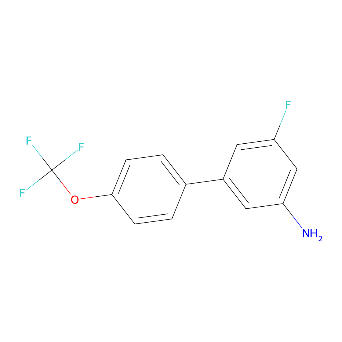 5-Fluoro-4'-(trifluoromethoxy)[1,1'-biphenyl]-3-amine molecular structure, CAS 1261480-60-7