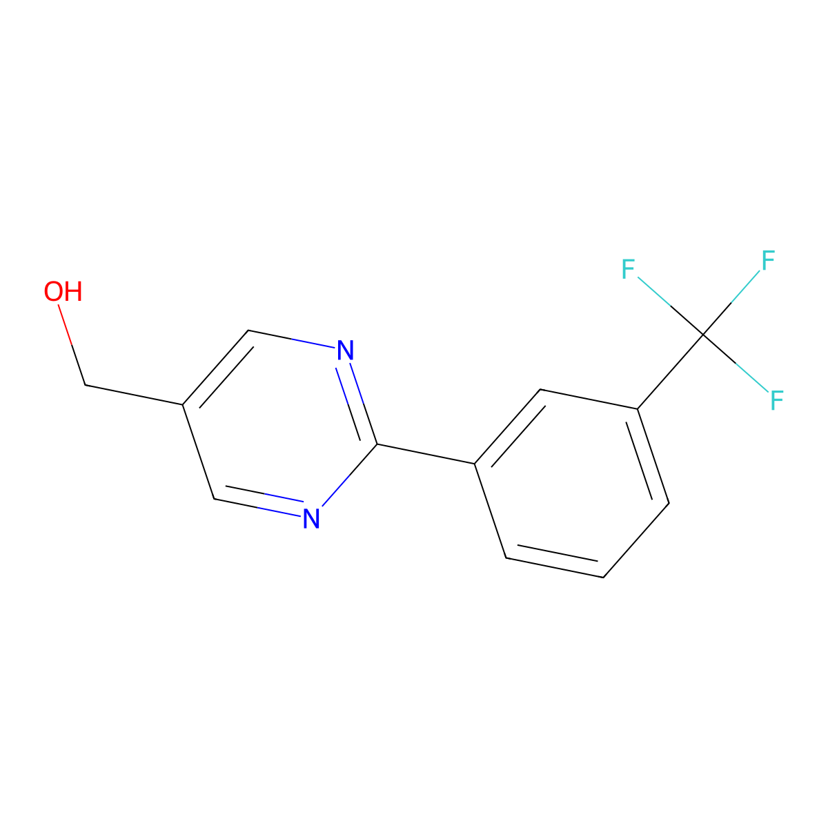 2-(3-(Trifluoromethyl)phenyl)pyrimidine-5-methanol molecular structure, CAS 1261480-83-4