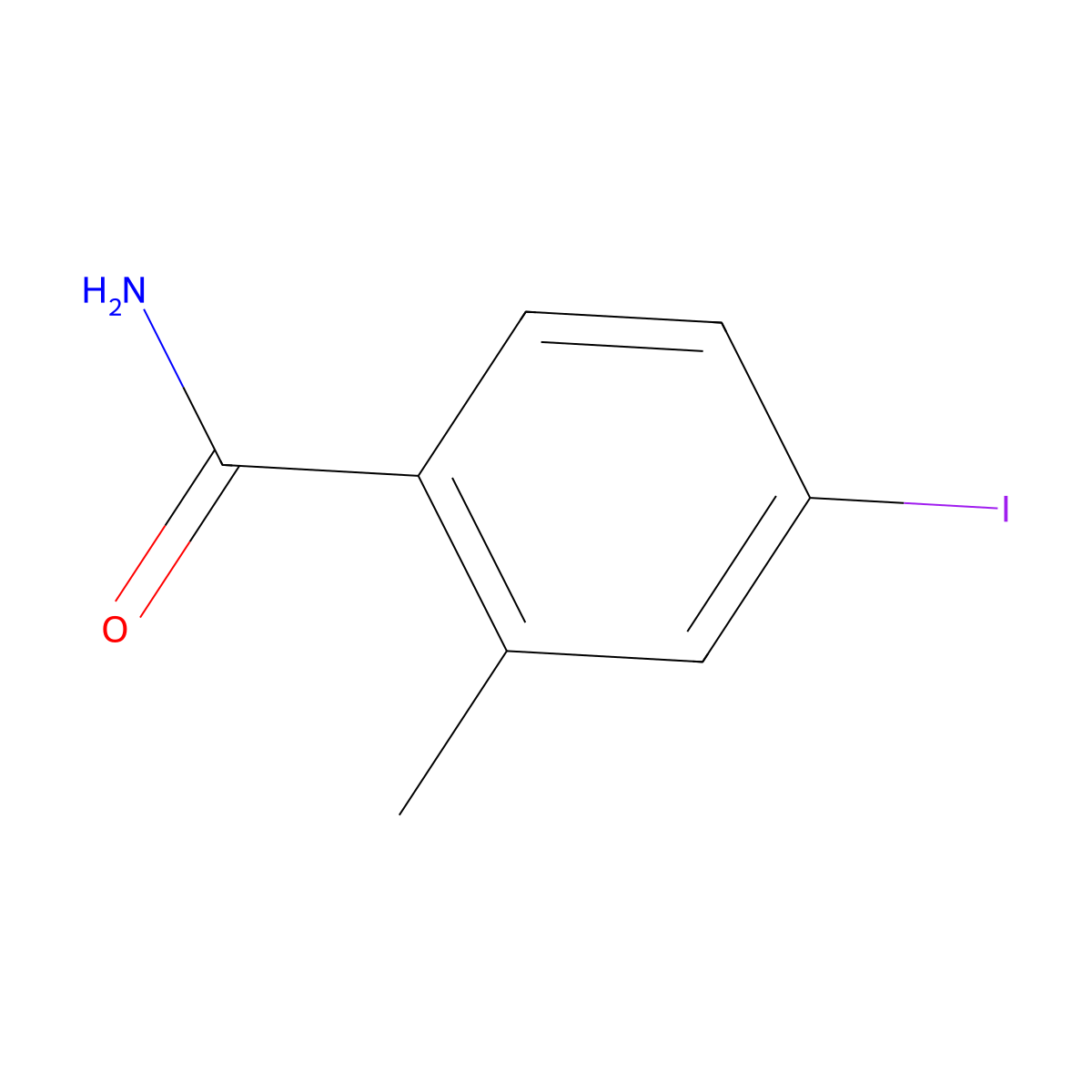 4-Iodo-2-methylbenzamide molecular structure, CAS 1261481-32-6