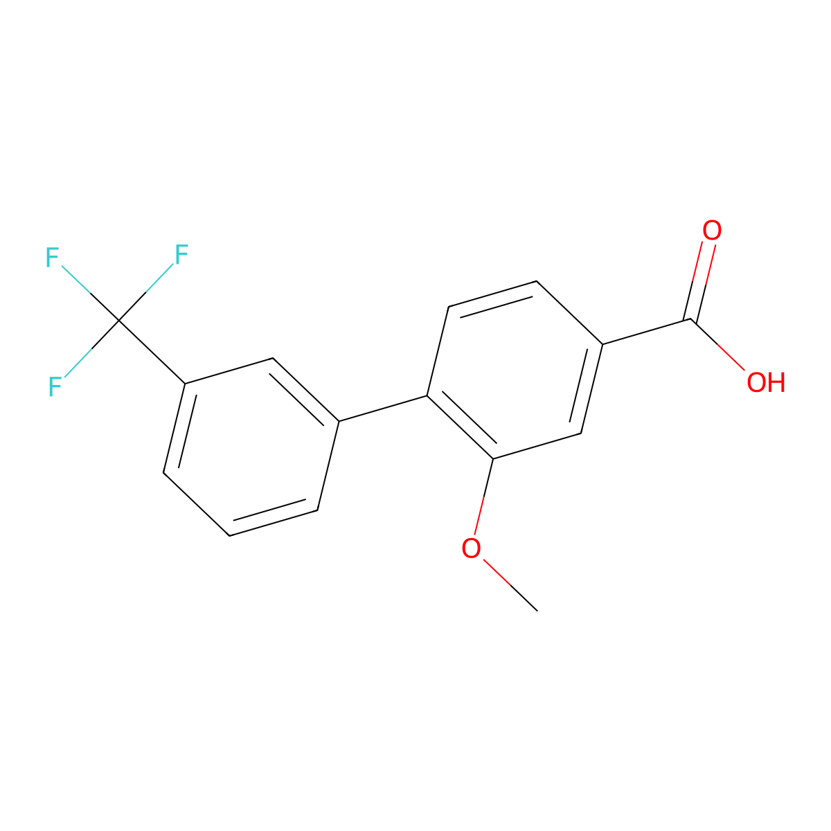 3-Methoxy-4-(3-trifluoromethylphenyl)benzoic acid molecular structure, CAS 1261481-47-3