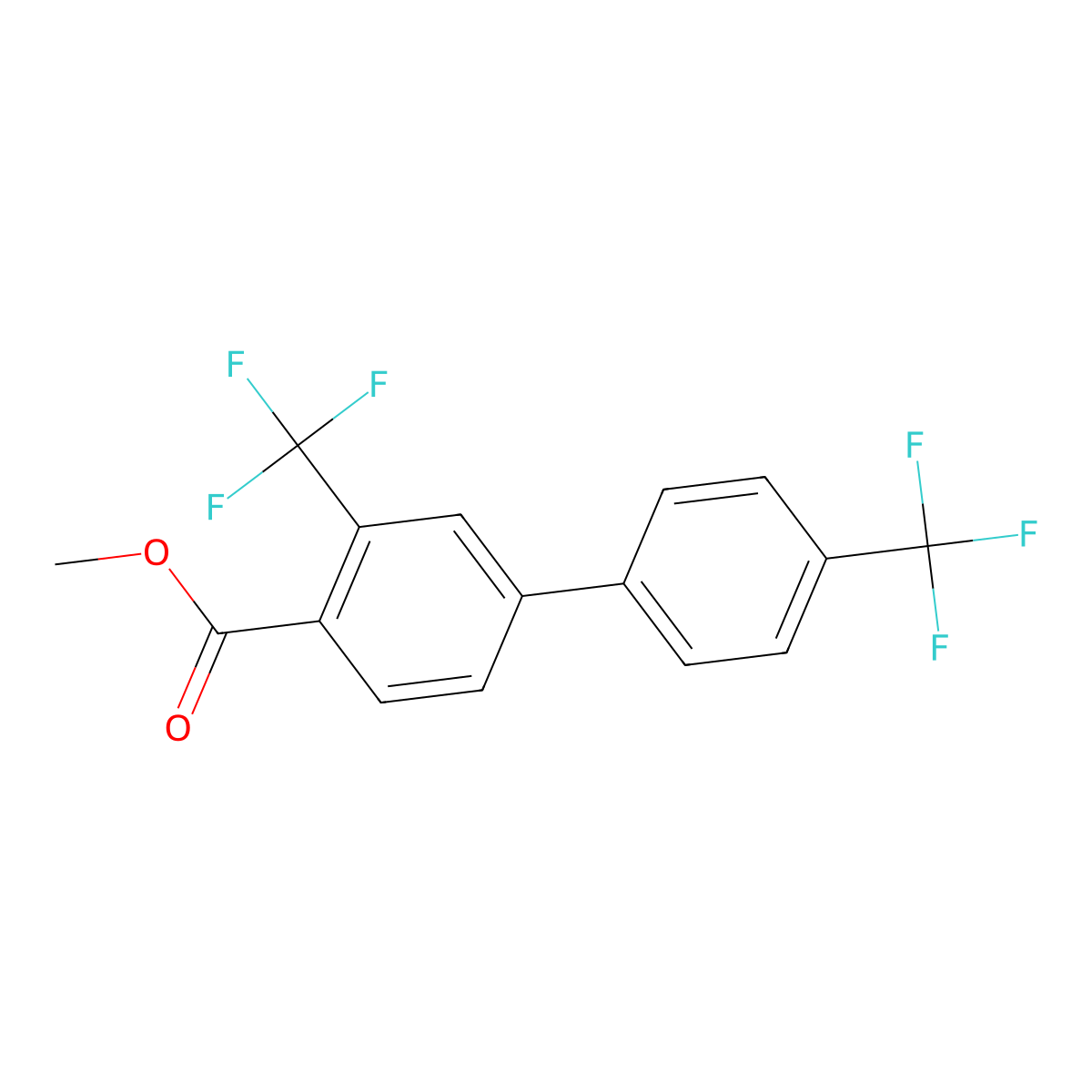 Methyl 2-(trifluoromethyl)-4-[4-(trifluoromethyl)phenyl]benzoate molecular structure, CAS 1261481-49-5