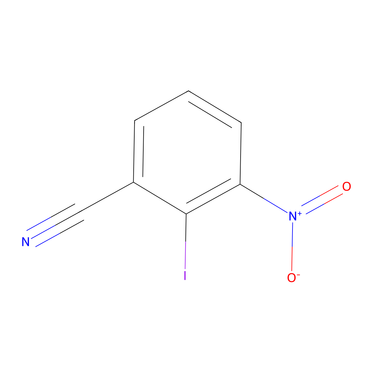 2-Iodo-3-nitrobenzonitrile molecular structure, CAS 1261481-69-9