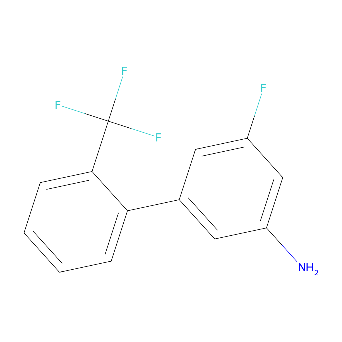 5-Fluoro-2'-(trifluoromethyl)-[1,1'-biphenyl]-3-amine molecular structure, CAS 1261482-00-1