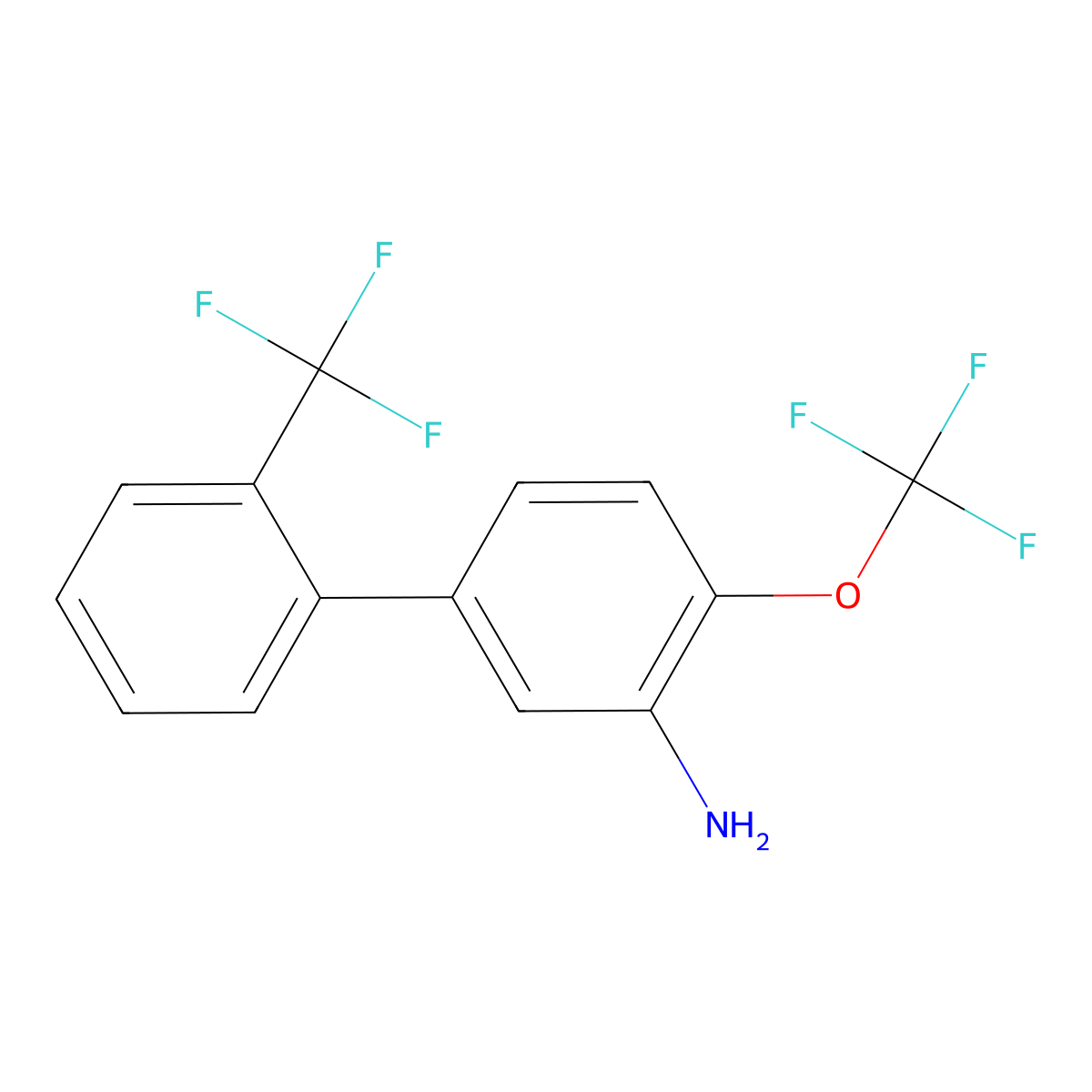 3-Amino-4-(trifluoromethoxy)-2'-(trifluoromethyl)biphenyl molecular structure, CAS 1261482-02-3