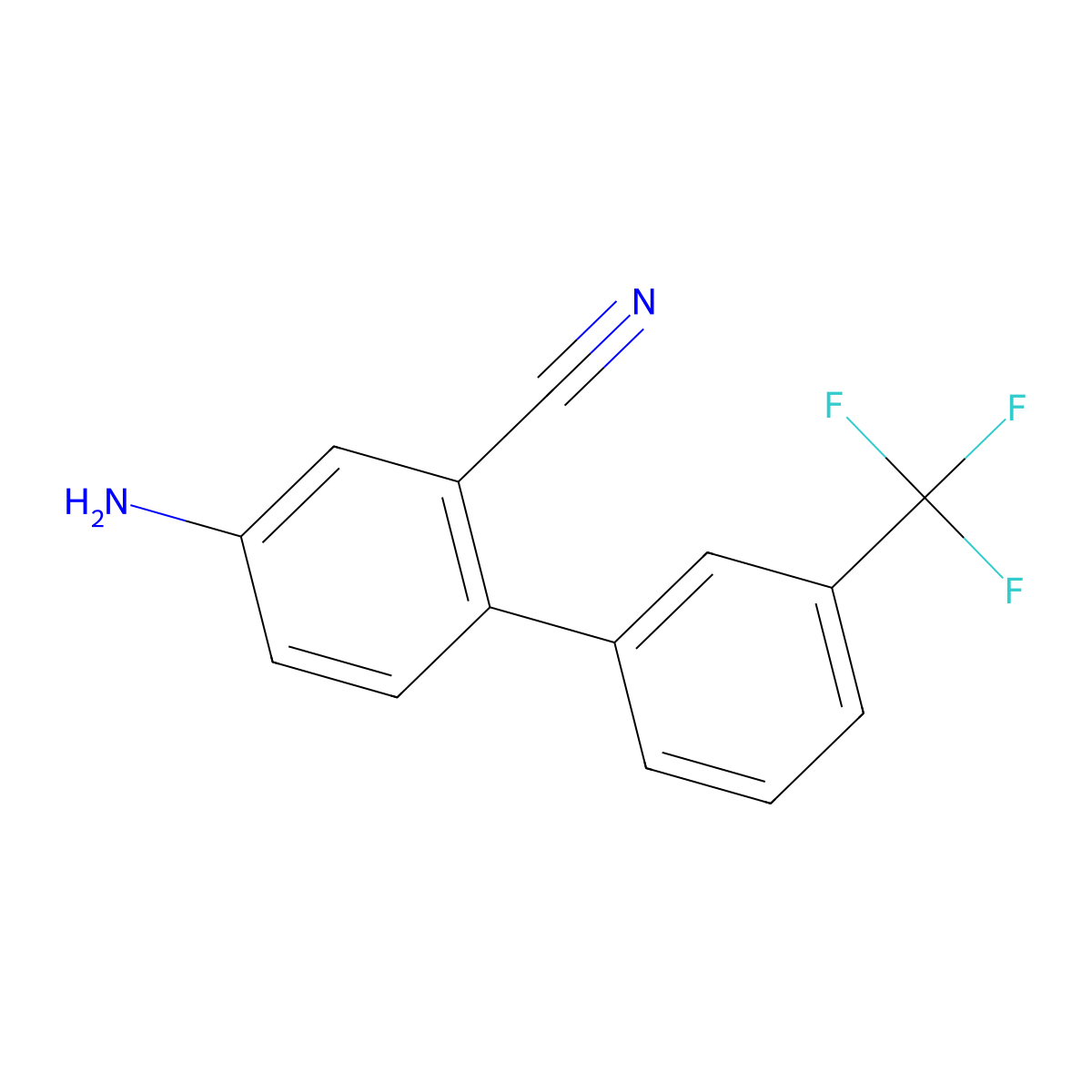4-Amino-3'-(trifluoromethyl)-[1,1'-biphenyl]-2-carbonitrile molecular structure, CAS 1261482-04-5