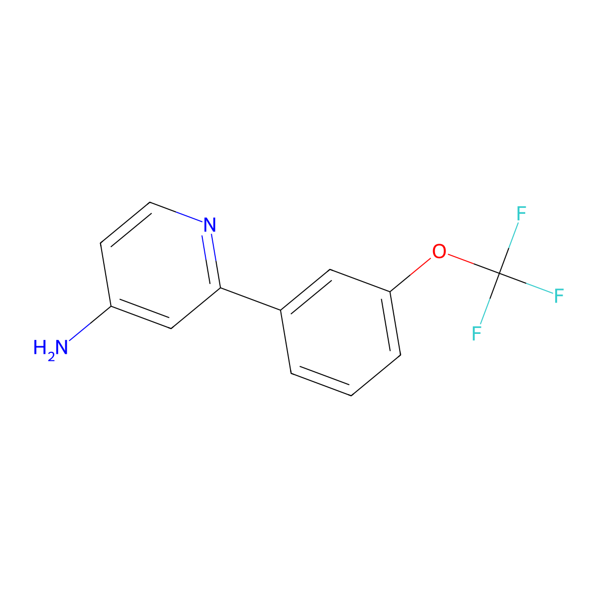2-[3-(Trifluoromethoxy)phenyl]-4-pyridinamine molecular structure, CAS 1261482-09-0