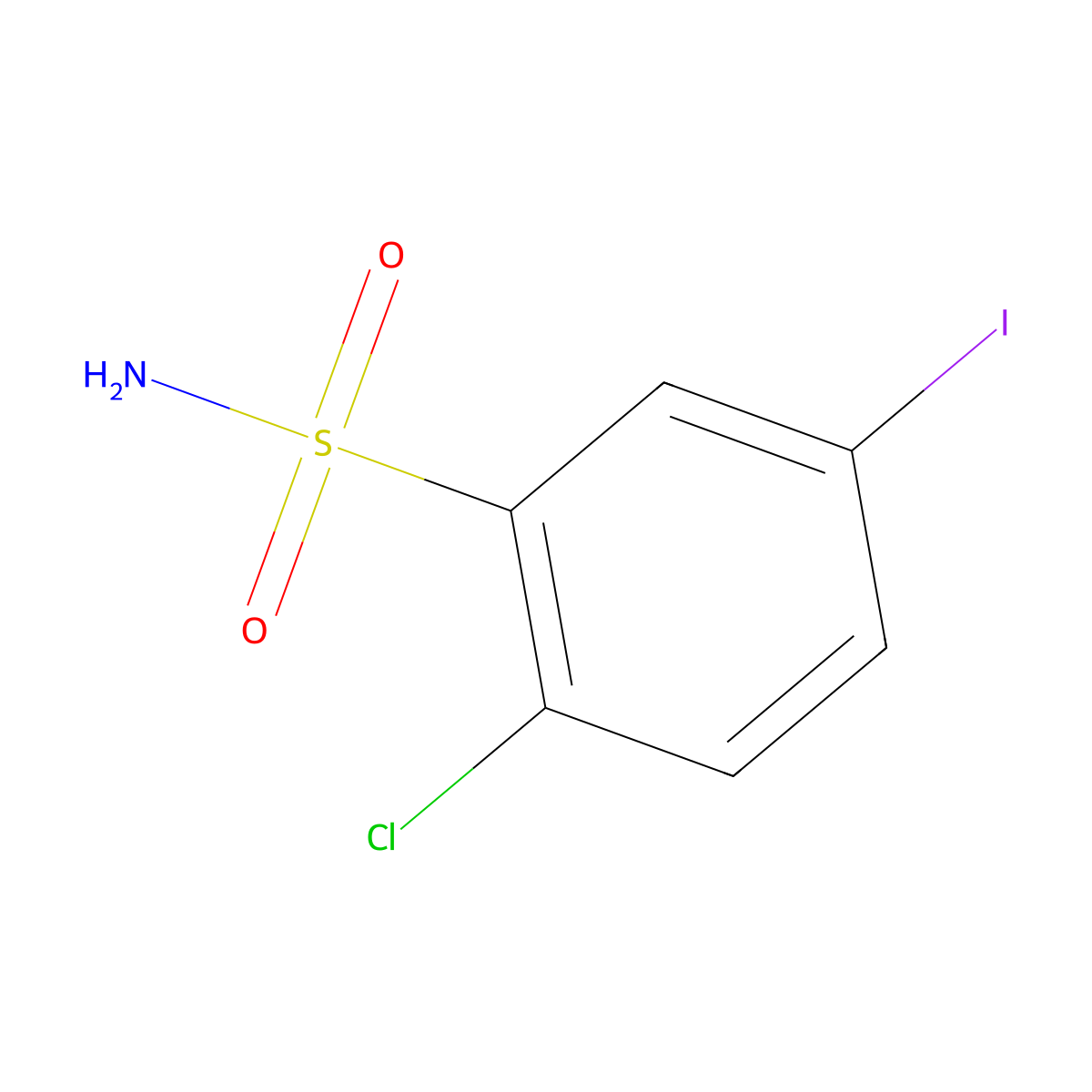 2-Chloro-5-iodobenzene-1-sulfonamide molecular structure, CAS 1261482-36-3