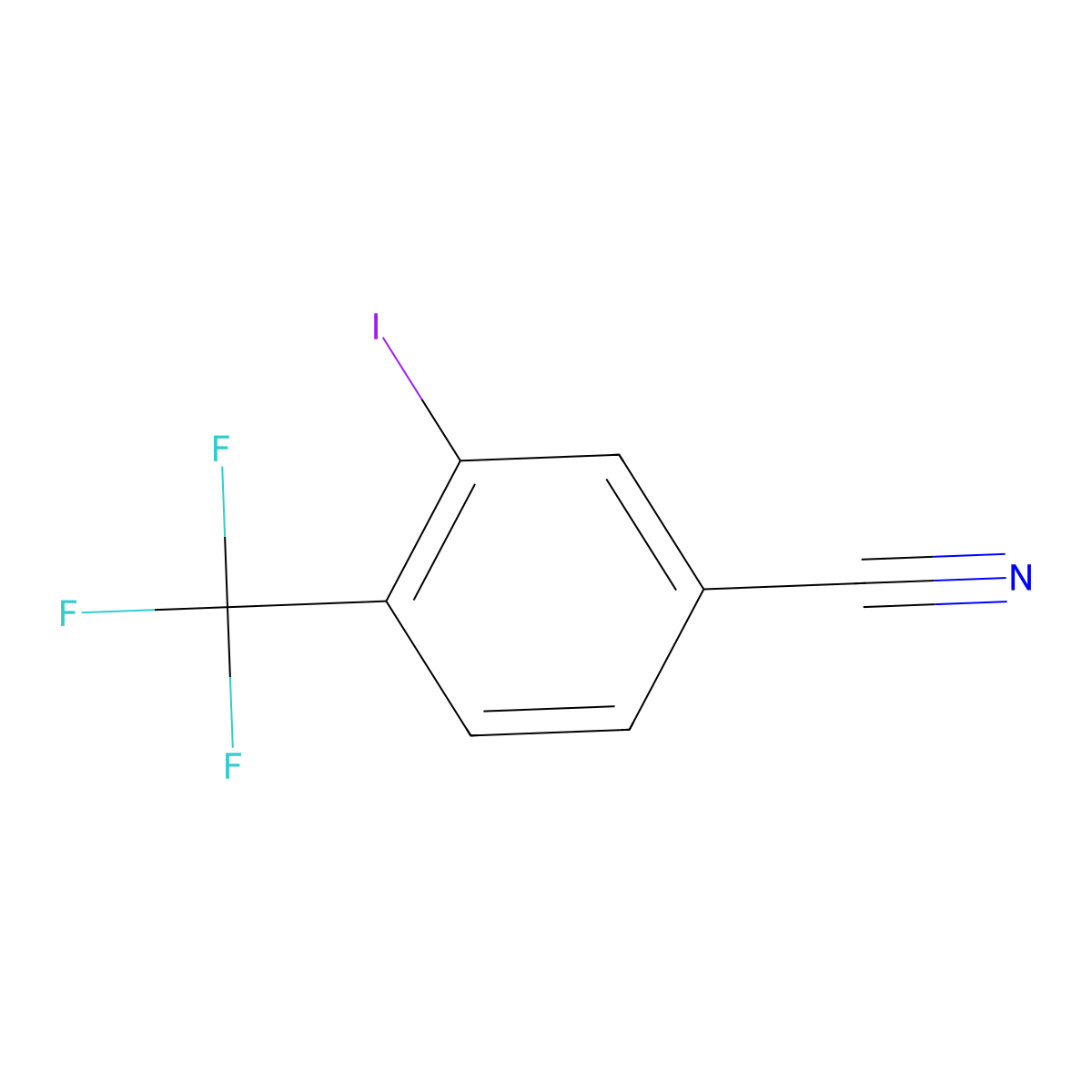 3-Iodo-4-(trifluoromethyl)benzonitrile molecular structure, CAS 1261482-46-5