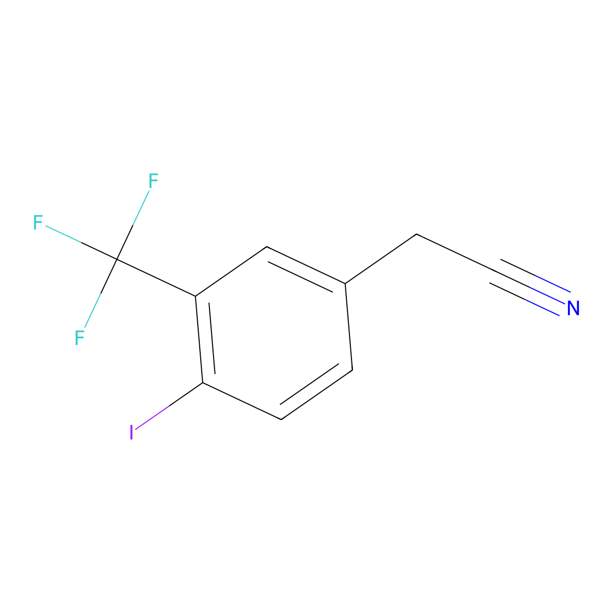 4-Iodo-3-(trifluoromethyl)phenylacetonitrile molecular structure, CAS 1261482-67-0