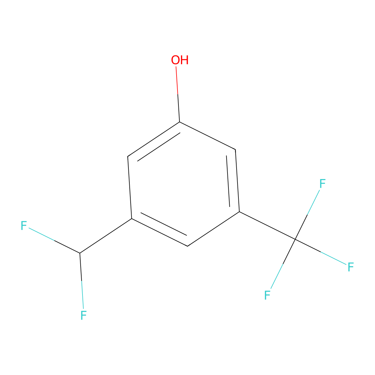 3-(Difluoromethyl)-5-(trifluoromethyl)phenol molecular structure, CAS 1261482-74-9