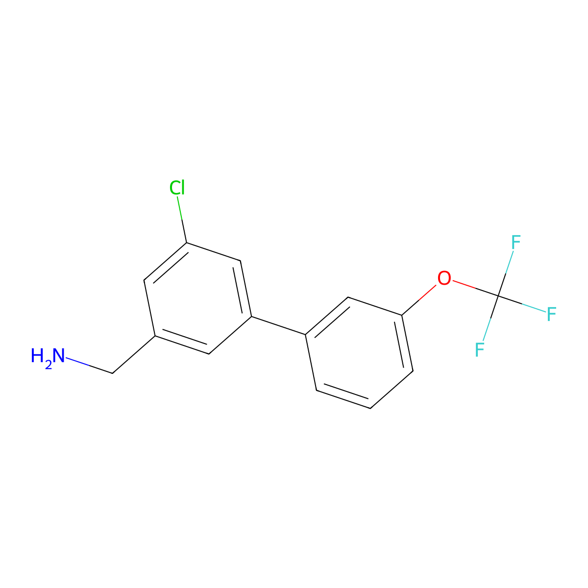 C-(5-Chloro-3'-(trifluoromethoxy)biphenyl-3-yl)-methylamine molecular structure, CAS 1261483-29-7
