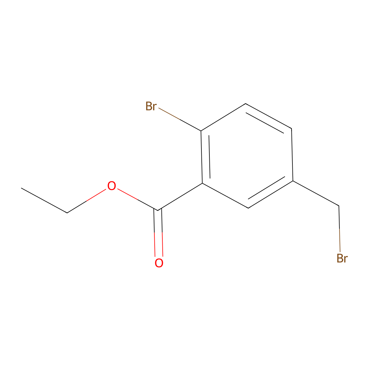 Ethyl 2-bromo-5-(bromomethyl)benzoate molecular structure, CAS 1261483-52-6