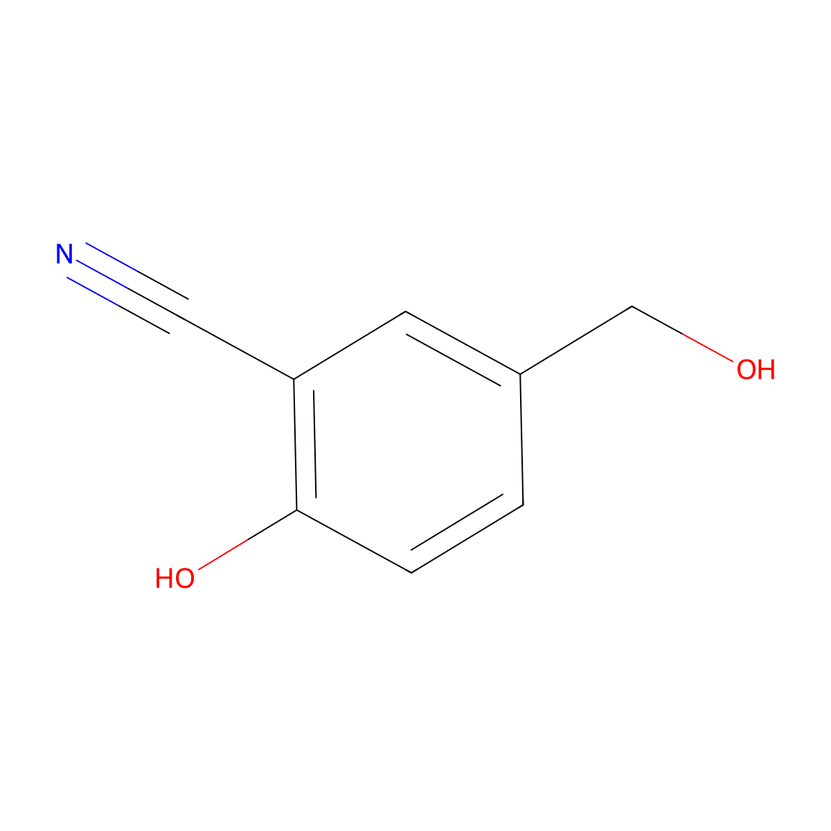 2-Hydroxy-5-(hydroxymethyl)benzonitrile molecular structure, CAS 1261483-74-2