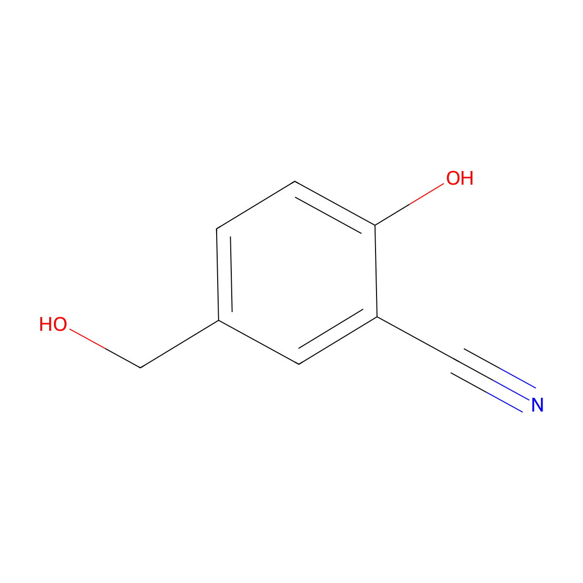 2-Hydroxy-5-(hydroxymethyl)benzonitrile molecular structure, CAS 1261483-74-2