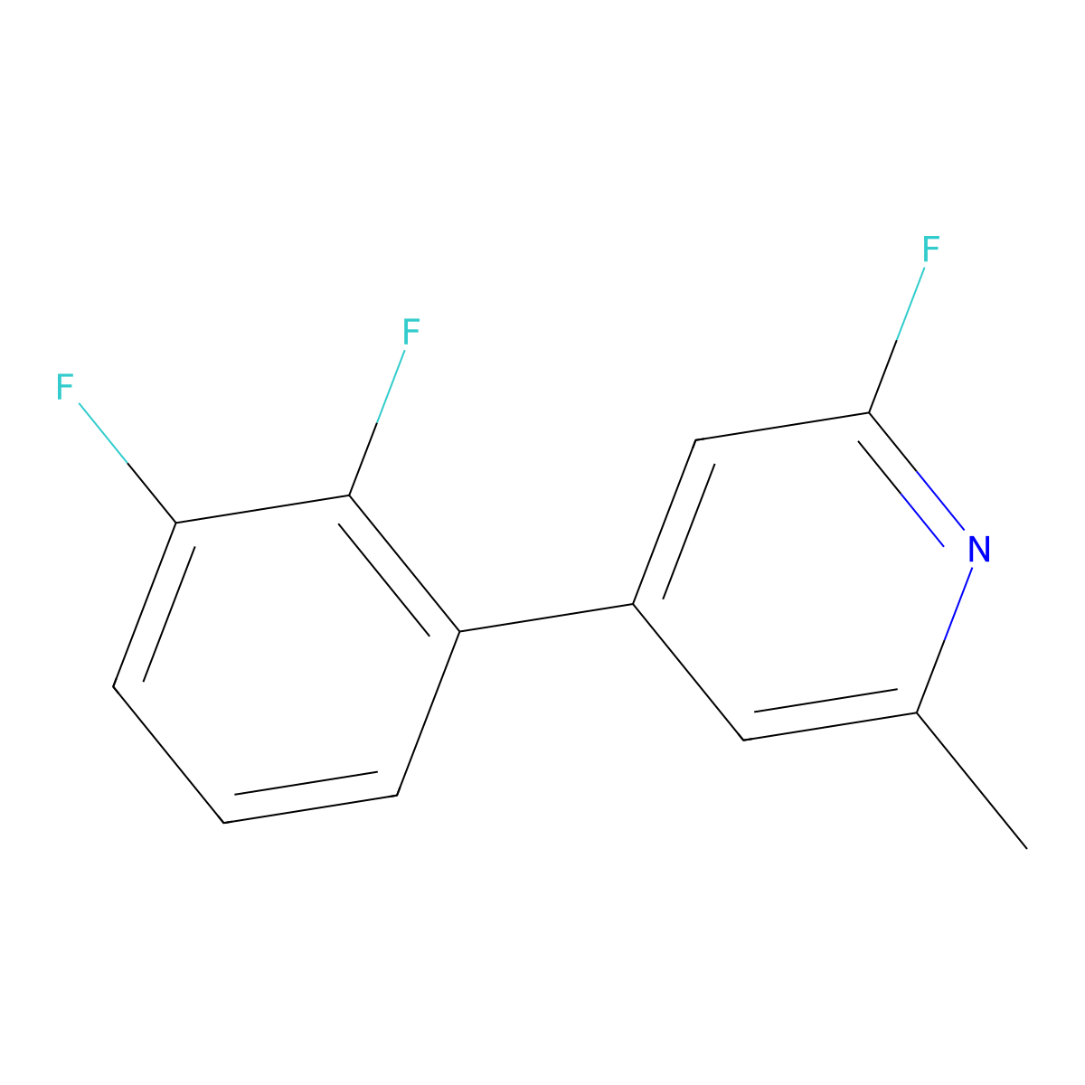 4-(2,3-Difluorophenyl)-2-fluoro-6-methylpyridine molecular structure, CAS 1261483-81-1