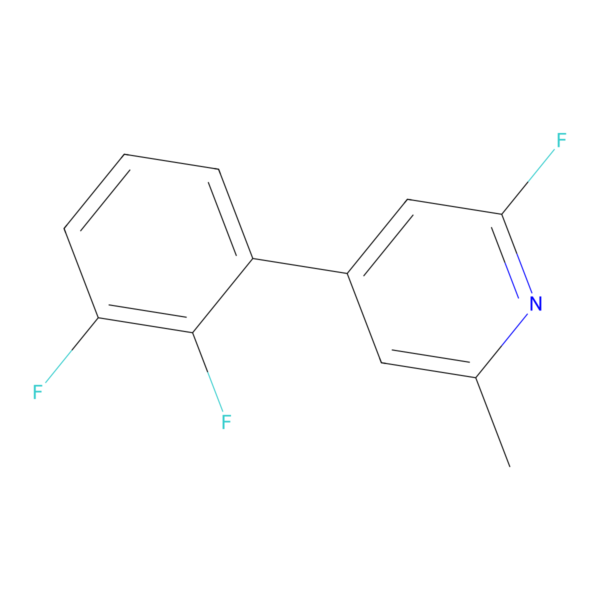 4-(2,3-Difluorophenyl)-2-fluoro-6-methylpyridine molecular structure, CAS 1261483-81-1