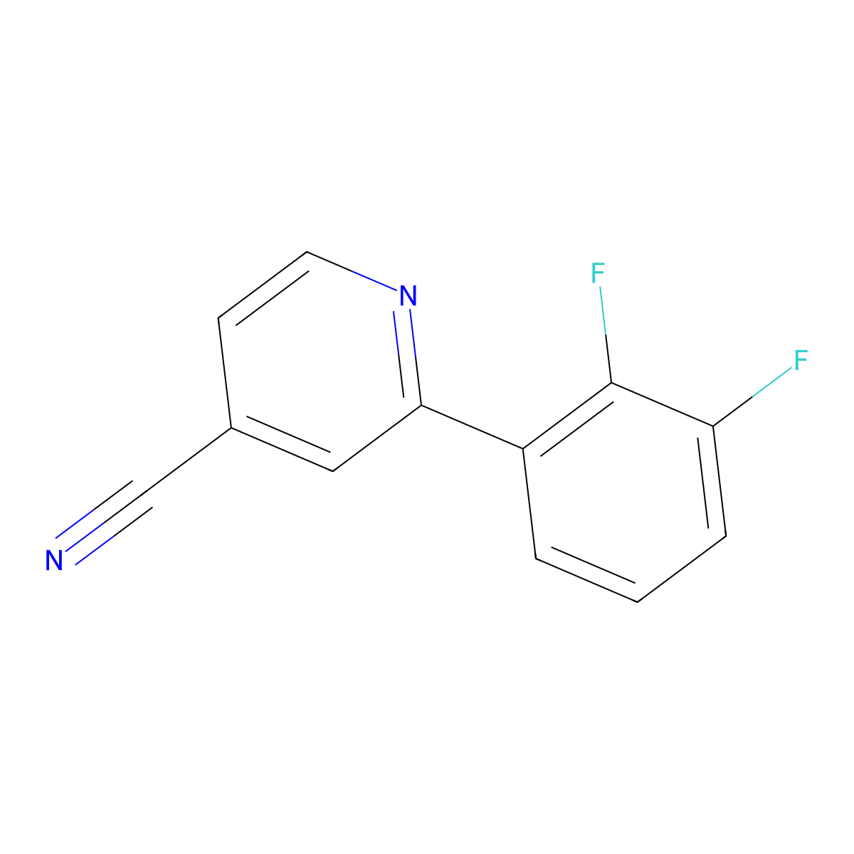 2-(2,3-Difluorophenyl)isonicotinonitrile molecular structure, CAS 1261484-66-5