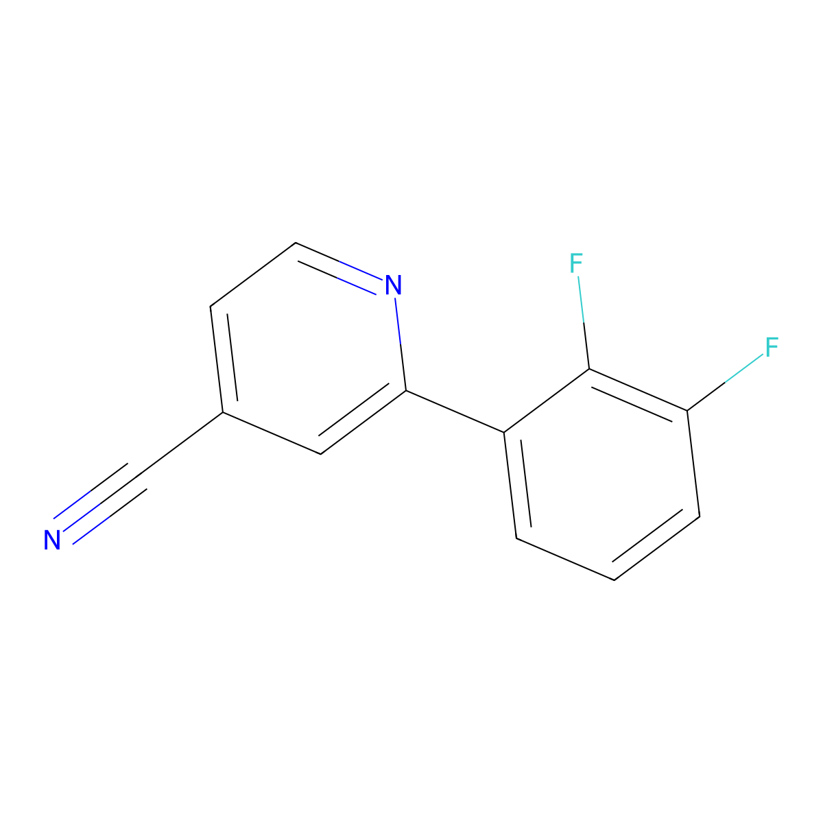 2-(2,3-Difluorophenyl)isonicotinonitrile molecular structure, CAS 1261484-66-5